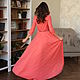 Летящее коралловое платье. Платья. Sati Dresses (satidresses). Ярмарка Мастеров.  Фото №4