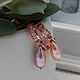 Earrings with pearls ' Tea rose', Earrings, Omsk,  Фото №1