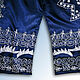 Провокационное синее кимоно вышитый узбекский летний кафтан халат. Халаты. Shark-guly. Ярмарка Мастеров.  Фото №5
