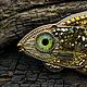 Брошь рыбка золотая зеленоглазая, Брошь-булавка, Красный Яр,  Фото №1