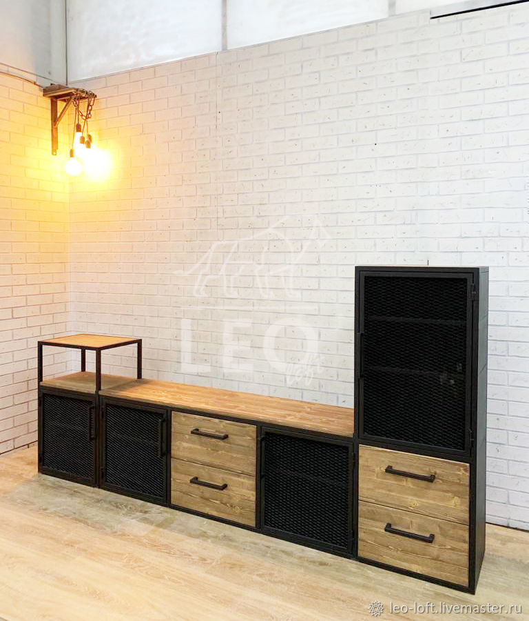 ТВ тумба в стиле лофт на заказ LF-780 – заказать на Ярмарке Мастеров ...