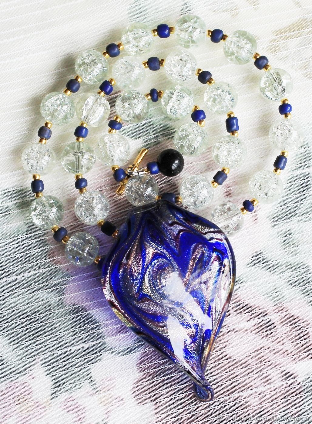 'Indigo' glass beads, Necklace, Moscow,  Фото №1