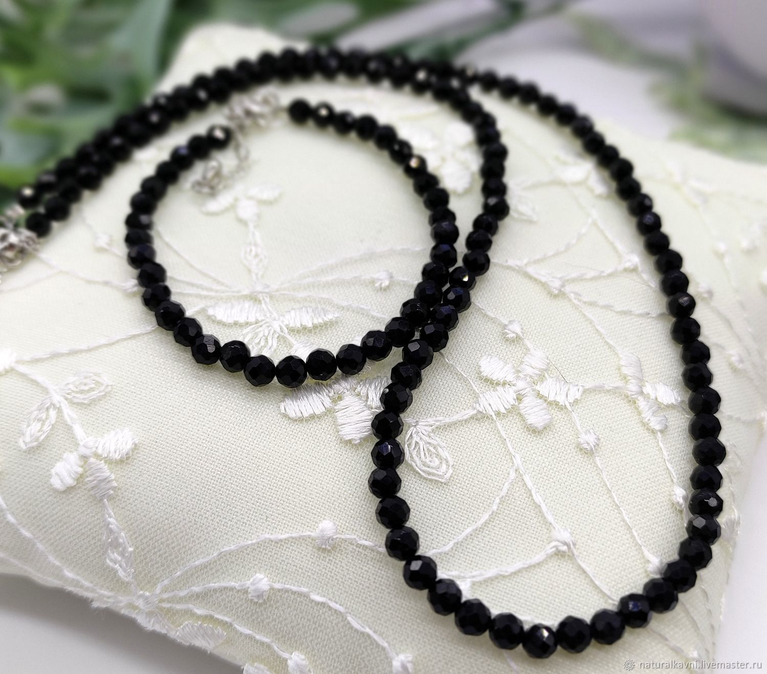 Натуральный Черный Турмалин шерл. Браслет с огранкой купить в интернет ...