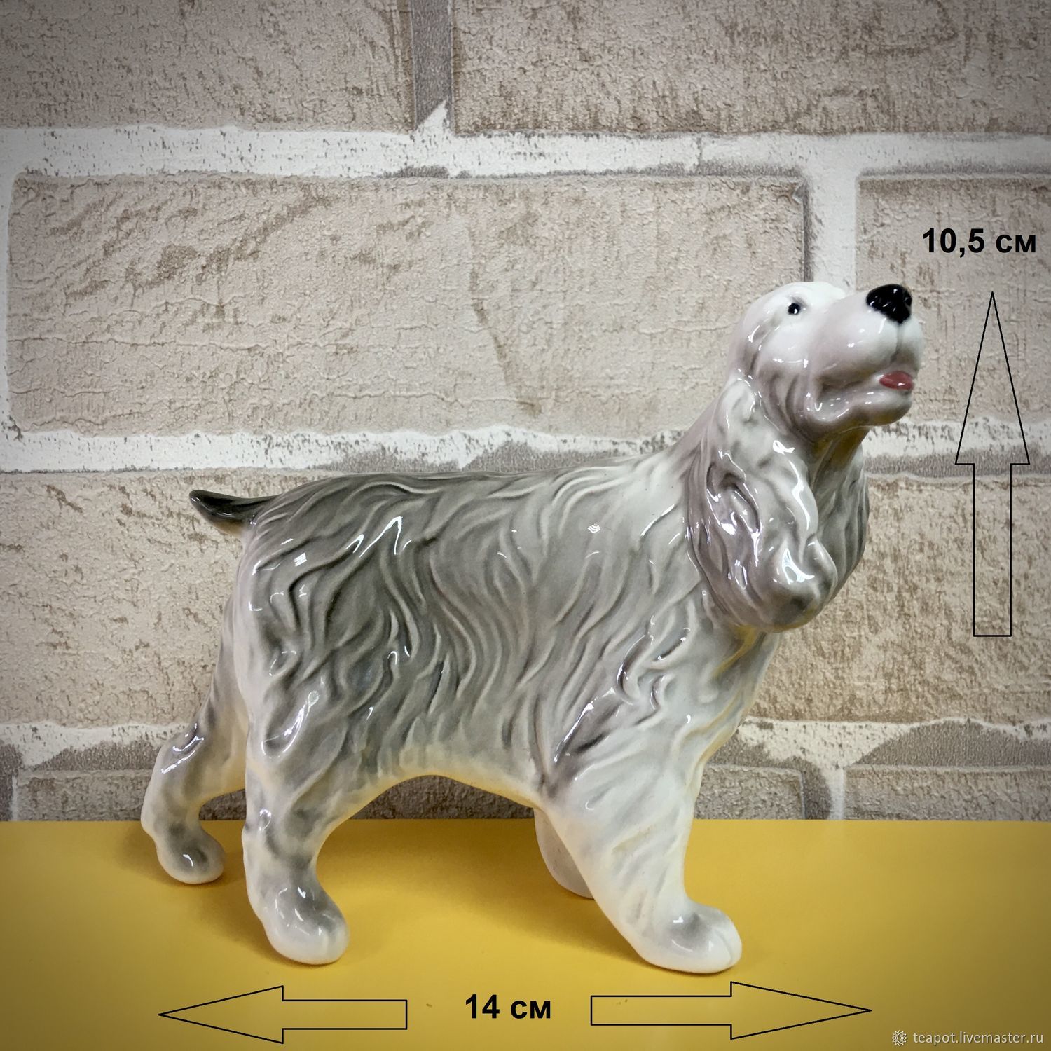 Русский спаниель - серый: авторская статуэтка купить в интернет-магазине  Ярмарка Мастеров по цене 1100 ₽ – O8ANYRU | Статуэтки, Москва - доставка по  ...