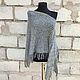 Brunello Cucinelli knitted grey mesh shawl with fringe. Shawls. Yuliya Chernova. My Livemaster. Фото №6