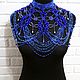 Blue large shoulder necklace Big navy beaded bib. Necklace. Beaded jewelry by Mariya Klishina. Online shopping on My Livemaster.  Фото №2