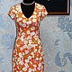 Retro-style sheath dress 'Orange Summer'. Dresses. Moda No Time. Online shopping on My Livemaster.  Фото №2