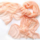 Scarf Stole Batik 'Peach' Silk 100% Hand-dyed. Scarves. Silk Batik Watercolor ..VikoBatik... Online shopping on My Livemaster.  Фото №2