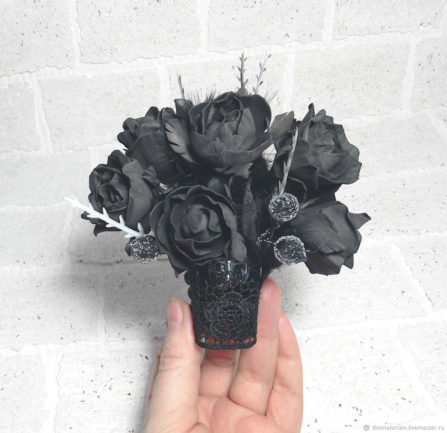 Черные розы из фоамирана