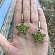 Bright star earrings with chrysolite ( peridot), zircons, 925 silver. Earrings. marusy-1 (Marusy-1). Online shopping on My Livemaster.  Фото №2