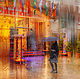 Фотокартина Осенний дождь в Москве, Старый Арбат, Фотокартины, Москва,  Фото №1