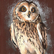 Картины и панно handmade. Livemaster - original item Pictures: OWL. Print from the author`s work. Handmade.