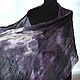 Scarf women's wool silk black lilac with brown, Scarves, Tver,  Фото №1