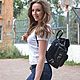 Black leather female backpack Monica Mod R52 -711. Backpacks. Natalia Kalinovskaya. My Livemaster. Фото №5