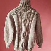 Мужская одежда handmade. Livemaster - original item Wool sweater with down /sheep wool. Handmade.