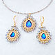 Jewelry set Blue ocean drop pendant and earrings, Jewelry Sets, Podolsk,  Фото №1