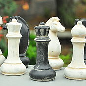 Для дома и интерьера handmade. Livemaster - original item Chess Pieces Concrete 6pcs Set White or Black. Handmade.