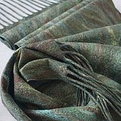 Аксессуары handmade. Livemaster - original item Men`s scarf with tassels.Long wool felted scarf Taiga. Handmade.