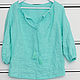 Mint boho blouse made of 100% linen, Blouses, Tomsk,  Фото №1