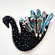 Order Brooch with pearl embroidery Black Swan. ArtelL. Livemaster. . Brooches Фото №3