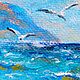 Order  ' Seascape. Crimea' miniature in oil. flamemilady. Livemaster. . Pictures Фото №3