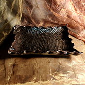Посуда handmade. Livemaster - original item Rectangular Ceramic Dish Chocolate Fern Leaf.. Handmade.