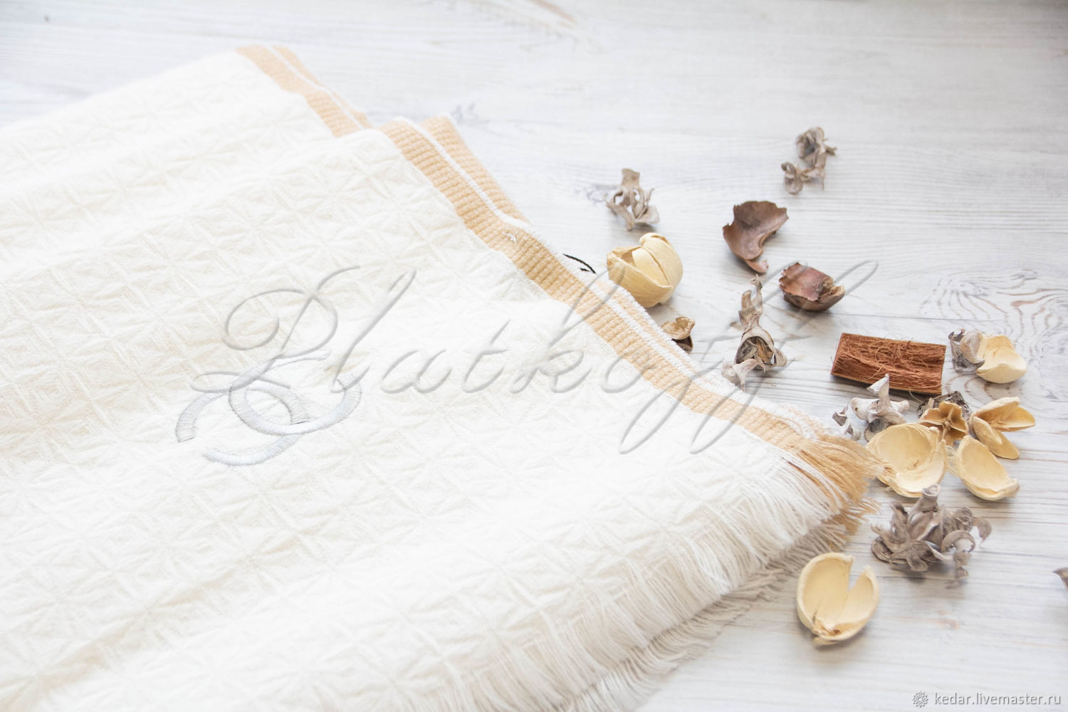 Трикотажный  итальянский белый шарф из ткани Chanel, Шарфы, Москва,  Фото №1