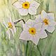 Картина Нарциссы Белые Цветы Акварелью 24 на 32 см. Картины. katbes (Екатерина). Ярмарка Мастеров.  Фото №6