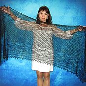 Аксессуары handmade. Livemaster - original item Hand knit warm shawl, Black embroidered scarf, Wool wrap 15P. Handmade.