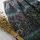 Falda larga de lino 'Asya' con rosas en gris. Skirts. ZanKa. Интернет-магазин Ярмарка Мастеров.  Фото №2