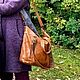 Кожаная рыжая сумка с винтаж-эффектом. Классическая сумка. ~Мастерская сумок~Юлия Адейшвили. Интернет-магазин Ярмарка Мастеров.  Фото №2