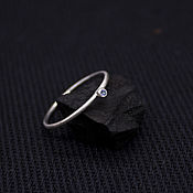 Spil ring silver, azurite