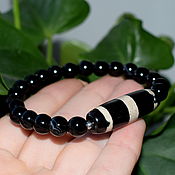 Украшения handmade. Livemaster - original item Bracelet natural black agate and JI Health (Medicine). Handmade.