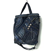 Сумки и аксессуары handmade. Livemaster - original item Shopper Bag Denim Dark Blue Shoulder Bag Casual. Handmade.