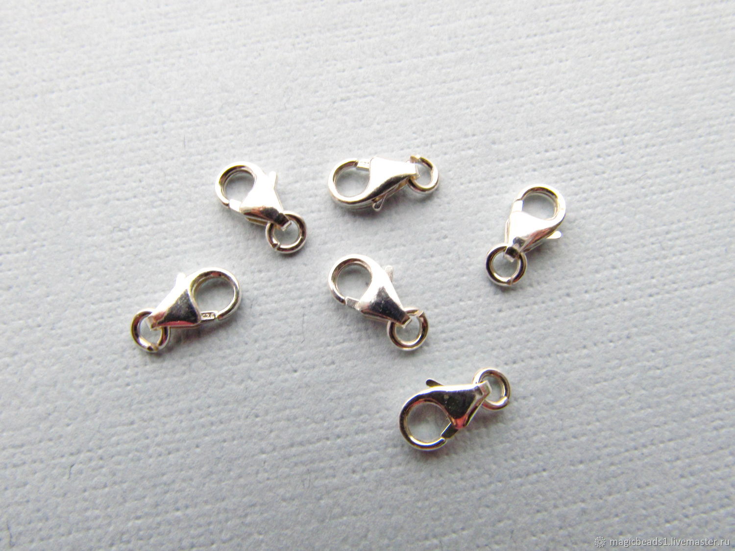 Замочек серебро 925, застежка карабин, пружинный замочек – купить на ...