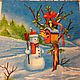 Салфетка для декупажа - Новый год - Снеговик и сковоречник
Декупажная радость
