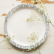 Посуда handmade. Livemaster - original item Winter birches. Handmade plate, ceramics.. Handmade.