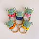 Rattle frog on a wooden ring in the assortment. Rattles. AkimikyToys. Online shopping on My Livemaster.  Фото №2