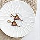 Classic Triangle Earrings Brown Gold