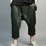 Мужская одежда handmade. Livemaster - original item Men`s leather shorts with a hoe. Handmade.