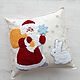 Order Decorative carpet embroidery pillow Santa Claus. Bunniess and friends (toys-for-kids). Livemaster. . Pillow Фото №3