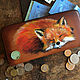 Red Fox wallet. Leather animal cash envelope wallet dark blue, Wallets, Trakai,  Фото №1