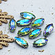 Rhinestones 15/7 mm Light green iridescent in a frame on the bottom of the boat. Rhinestones. agraf. My Livemaster. Фото №4