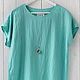 Mint blouse made of 100% linen, Blouses, Tomsk,  Фото №1