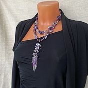 Украшения handmade. Livemaster - original item Necklace: stylish decoration with amethyst, short beads necklace. Handmade.