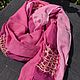 Shawl, scarf 'Pink Flamingo', linen, Holland. Vintage hats. Dutch West - Indian Company. My Livemaster. Фото №5