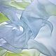 Silk handkerchief batik chiffon summer neckerchief light gray, Shawls1, Tver,  Фото №1