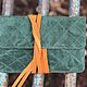 A pouch for tobacco suede quilted lace up Green red. Wallets. Katorina Rukodelnica HandMadeButik. Online shopping on My Livemaster.  Фото №2