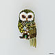 Brooch-Owl ' Needles». Owl is the barn owl, Brooches, Moscow,  Фото №1