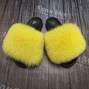 Обувь ручной работы handmade. Livemaster - original item Arctic fox Fur Flip flops. Handmade.